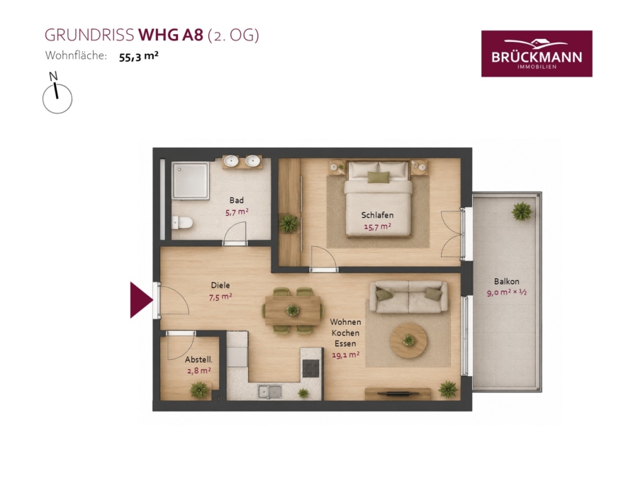 Grundriss Whg A8