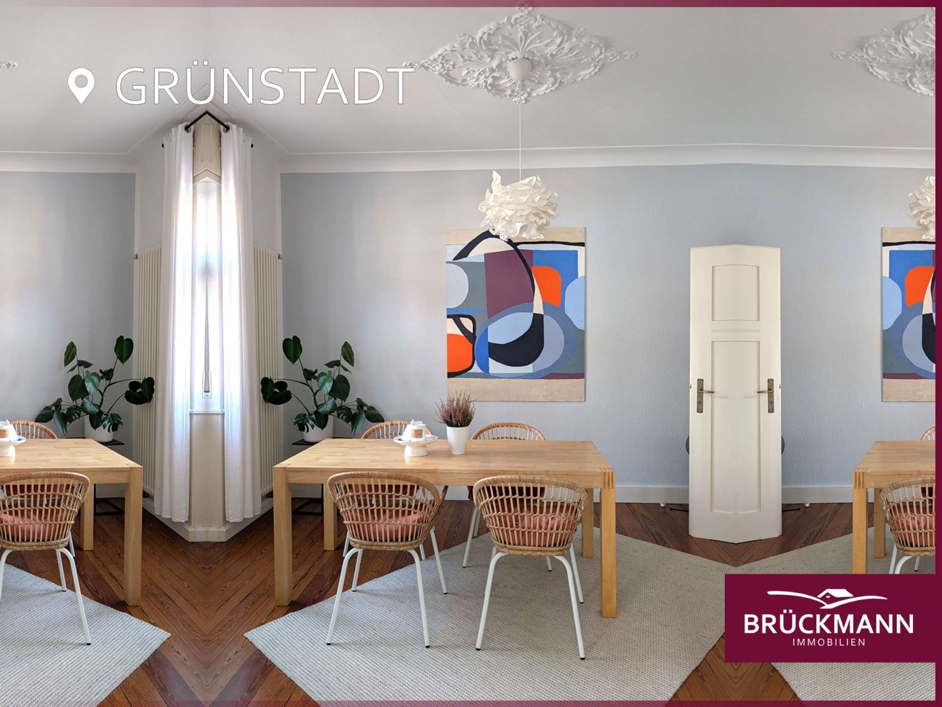 Stilvoll leben: Sanierte Altbauwohnung mit Balkon und Garten in Zentrumsnähe, 67269 Grünstadt, Etagenwohnung