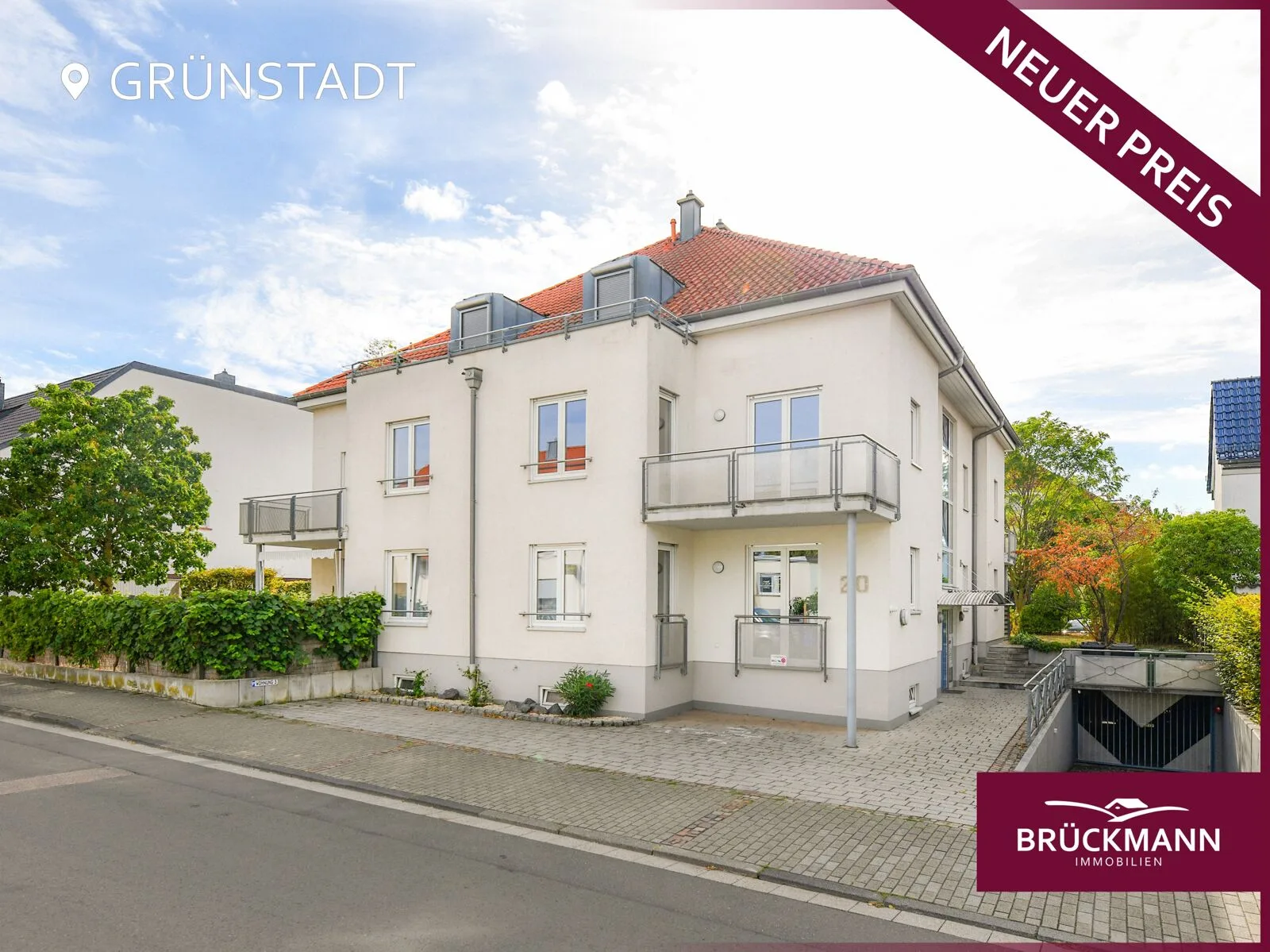 Top Innenstadtlage: Großzügige 2-ZKB mit gleich zwei Balkonen und Tiefgaragenplatz!, 67269 Grünstadt, Etagenwohnung
